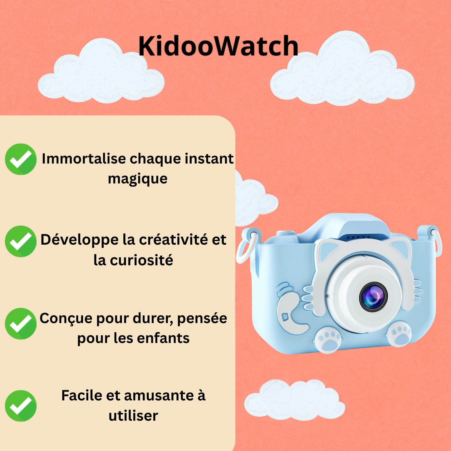 Appareil Photo Numérique Enfant 1080P + carte mémoire 32 Go