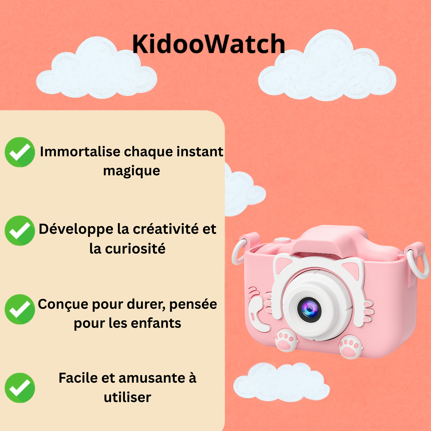 Appareil Photo Numérique Fille 1080P + carte mémoire 32 Go