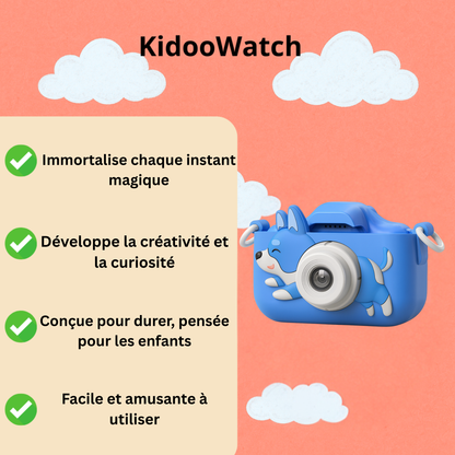 Appareil Photo Enfant 1080P – Design Chien Bleu + carte mémoire 32 Go