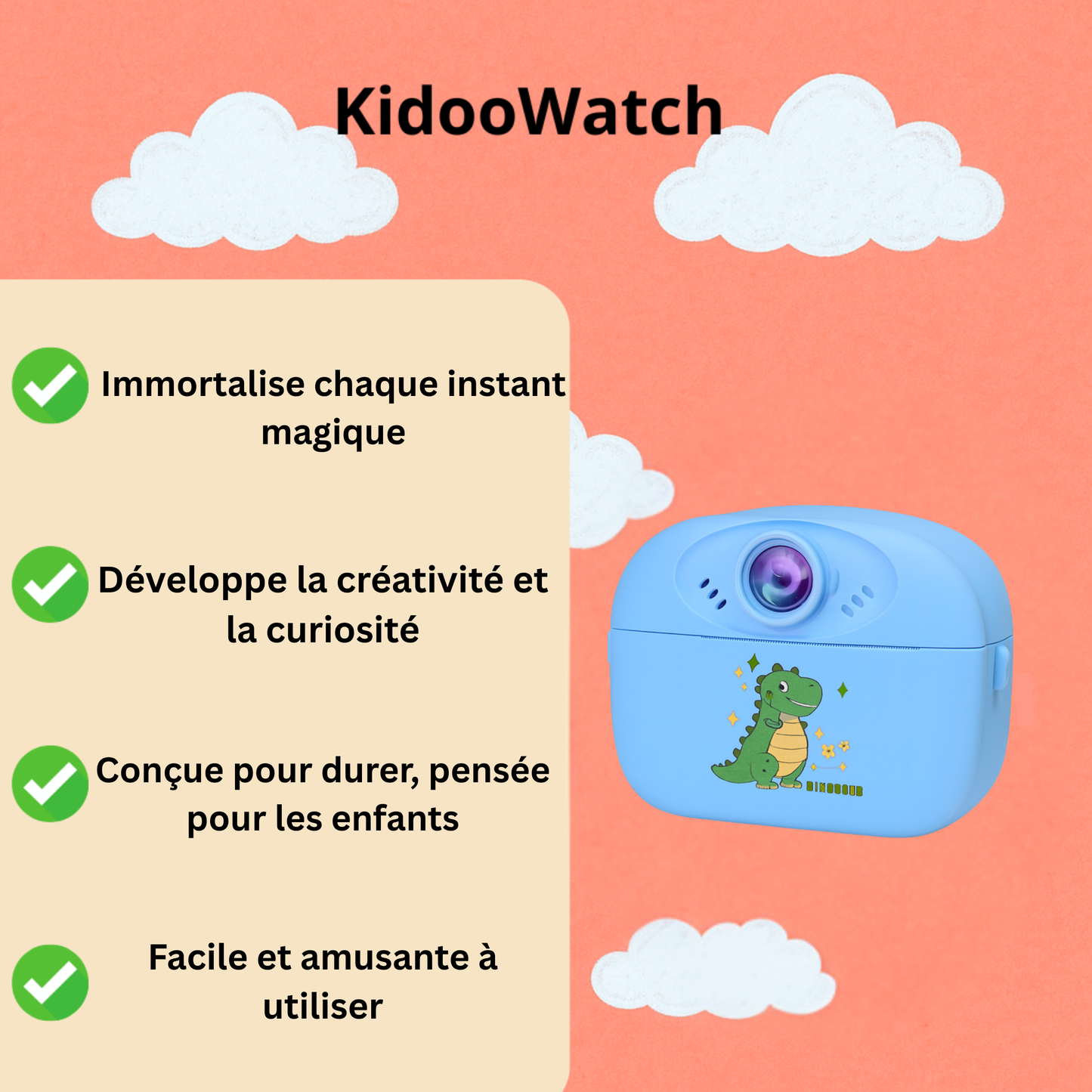 Appareil Photo Instantané Enfant – Impression Thermique HD + carte mémoire 32 Go