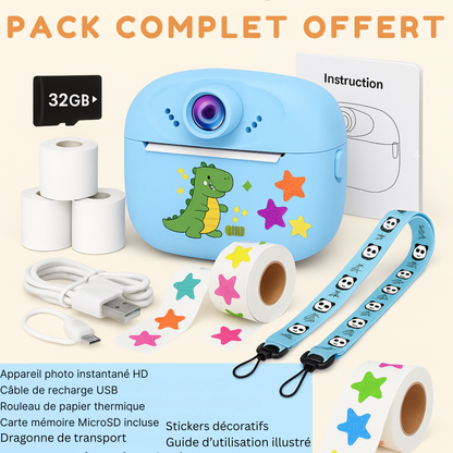 Appareil Photo Instantané Enfant – Impression Thermique HD + carte mémoire 32 Go
