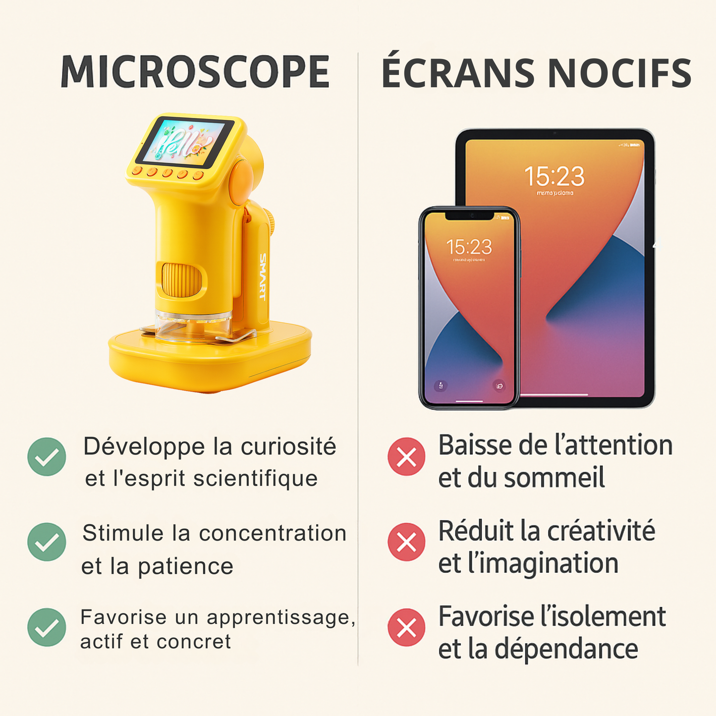Microscope Enfant détachable HD – Exploration Ludique & Éducative