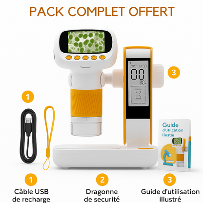 Microscope Enfant 1000× – Avec Réveil & Photo/Vidéo