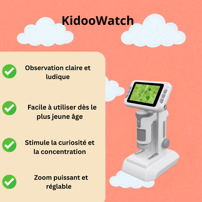 Microscope Enfant 1600× – Écran 4" & Lumière LED