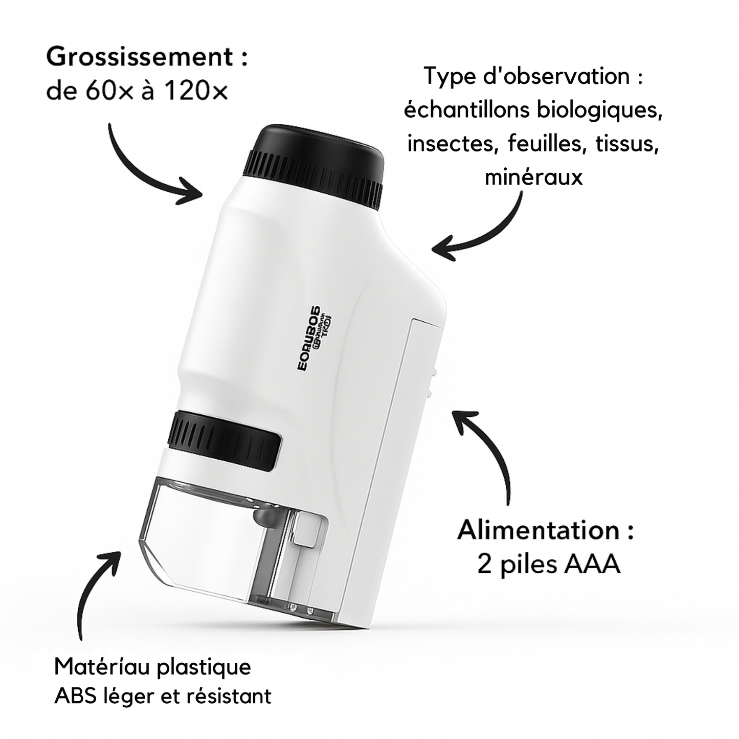 Microscope Enfant 120× – LED & Format de Poche