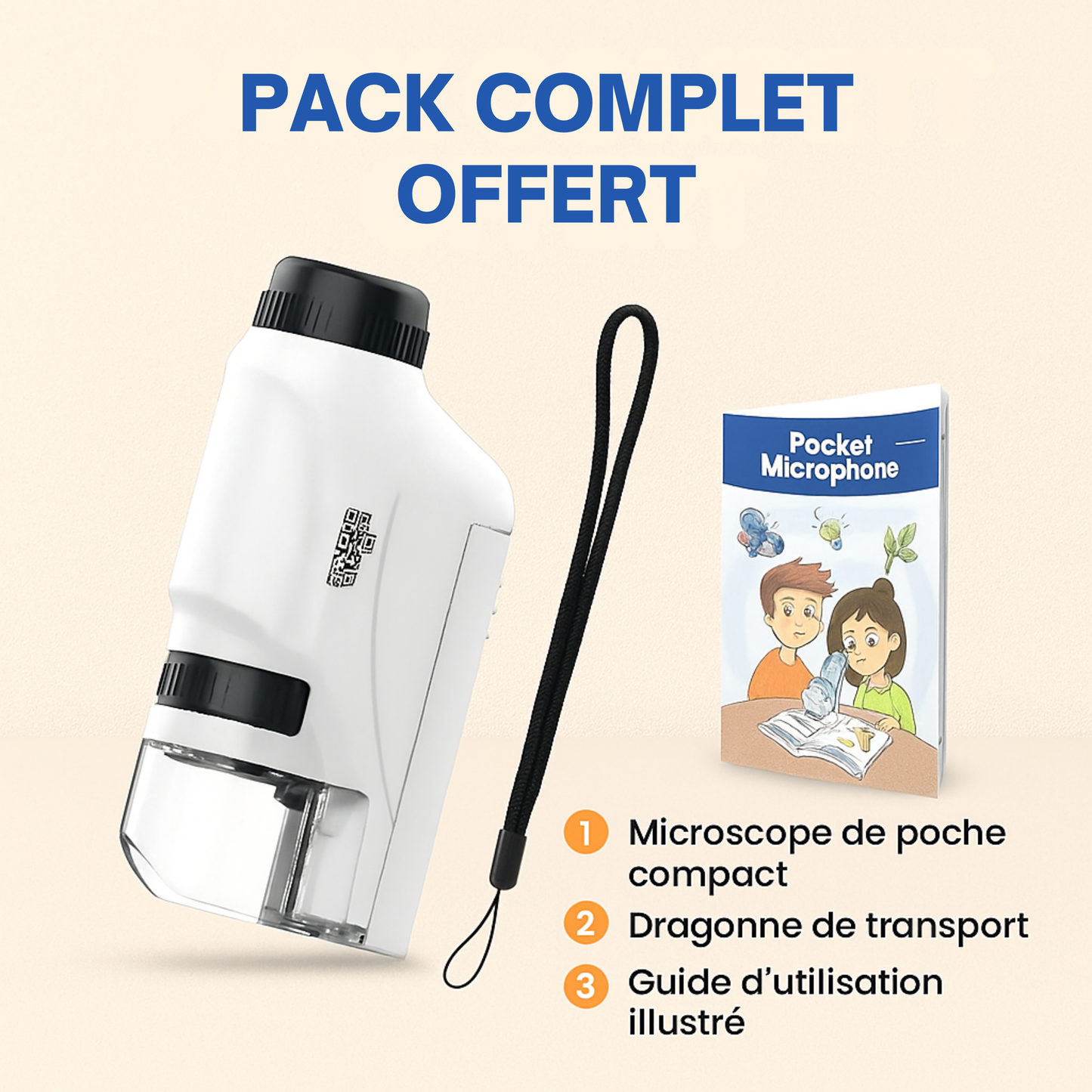 Microscope Enfant 120× – LED & Format de Poche