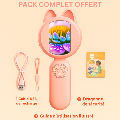 Microscope Fille 1000× – Écran IPS & Jeux Intégrés |