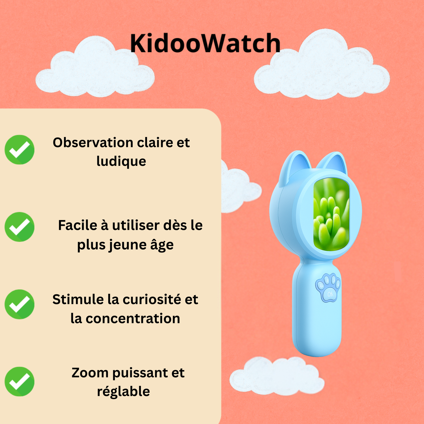 Microscope Enfant 1000× – Écran IPS & Jeux Intégrés |