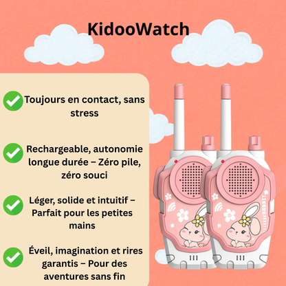 Talkie-Walkie Enfant Lapin – Pack de 2 Jouets Sans Fil Ludiques | KidooWatch™