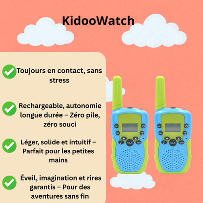Talkie-Walkie Enfant – Pack de 2 Longue Portée avec Lampe Torche | KidooWatch™