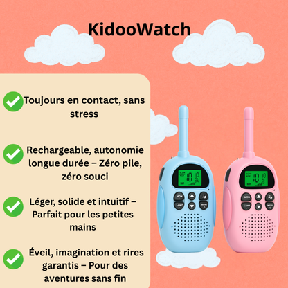 Talkie-Walkie Enfant Rechargeable 3km – Pack de 2 avec Lampe Torche | KidooWatch™