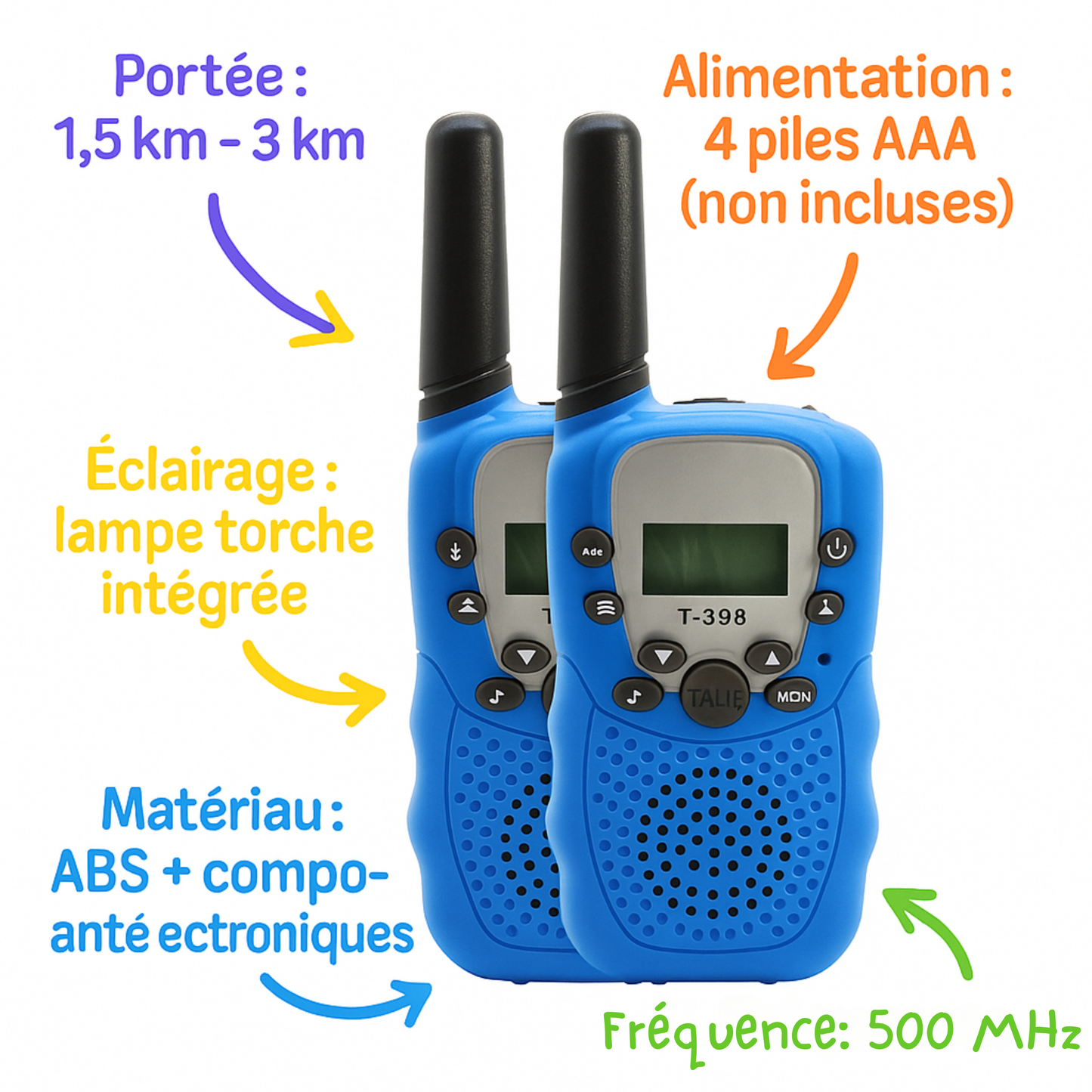 Talkie-Walkie Enfant Mini 3 km – Pack de 2 Jouets Interactifs | KidooWatch™