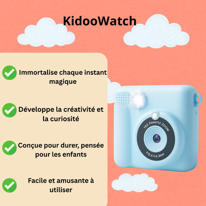 Appareil Photo Instantané Enfant 1080P – Impression + carte mémoire 32 Go