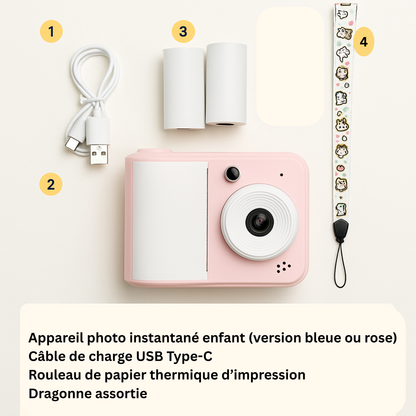 Appareil Photo Instantané Enfant 1080P – Impression & 48MP HD | KidooWatch™