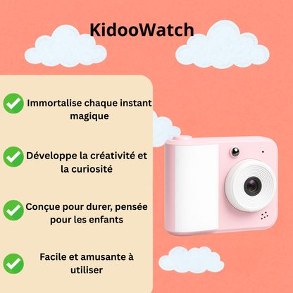 Appareil Photo Instantané Enfant 1080P – Impression & 48MP HD | KidooWatch™