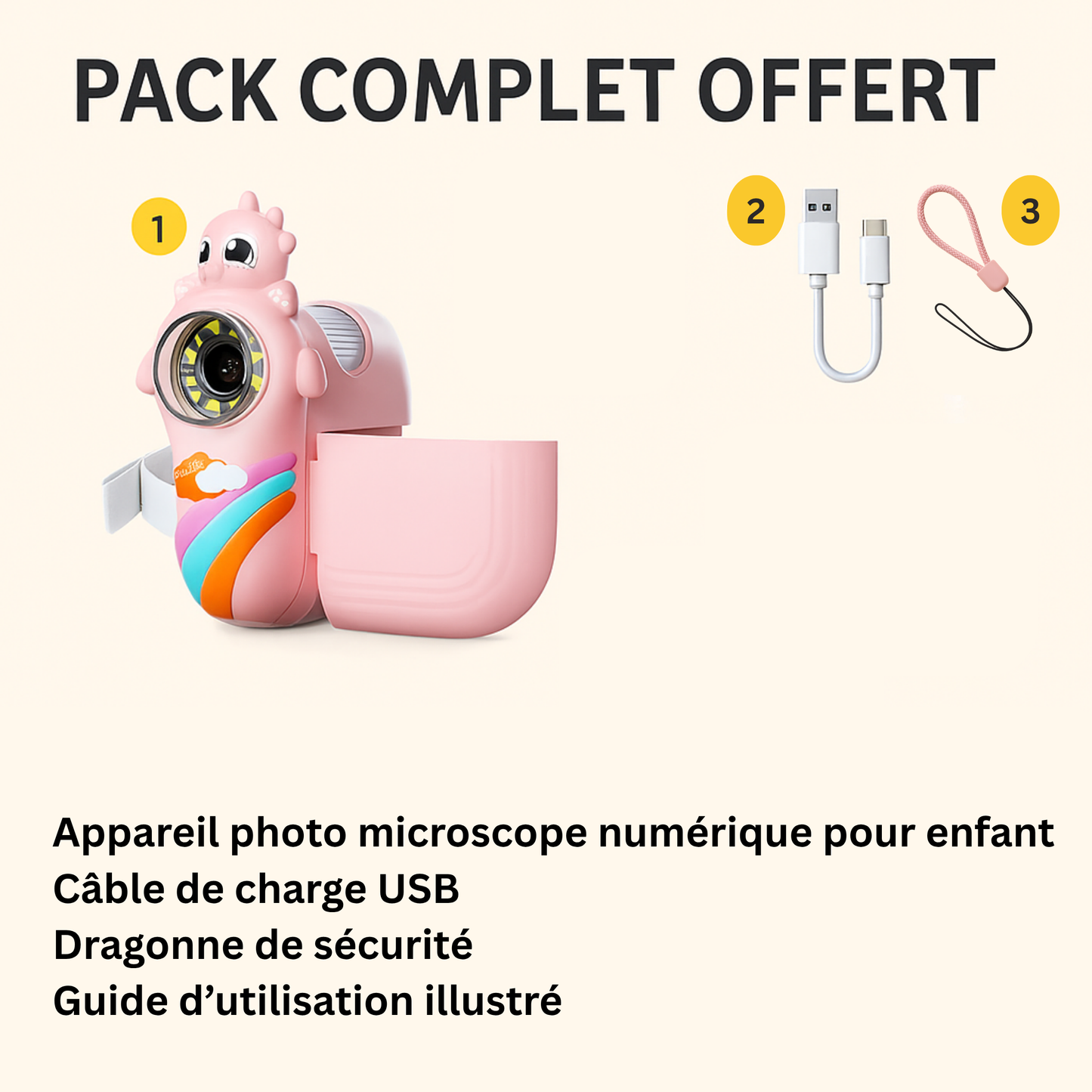 Appareil Photo Microscope  LED Enfant – 1000x Zoom & Écran HD | KidooWatch™