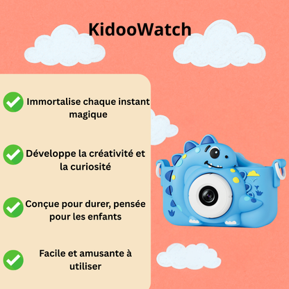 Appareil Photo Enfant Dinosaure – 1080P HD Double Objectif + carte mémoire 32 Go
