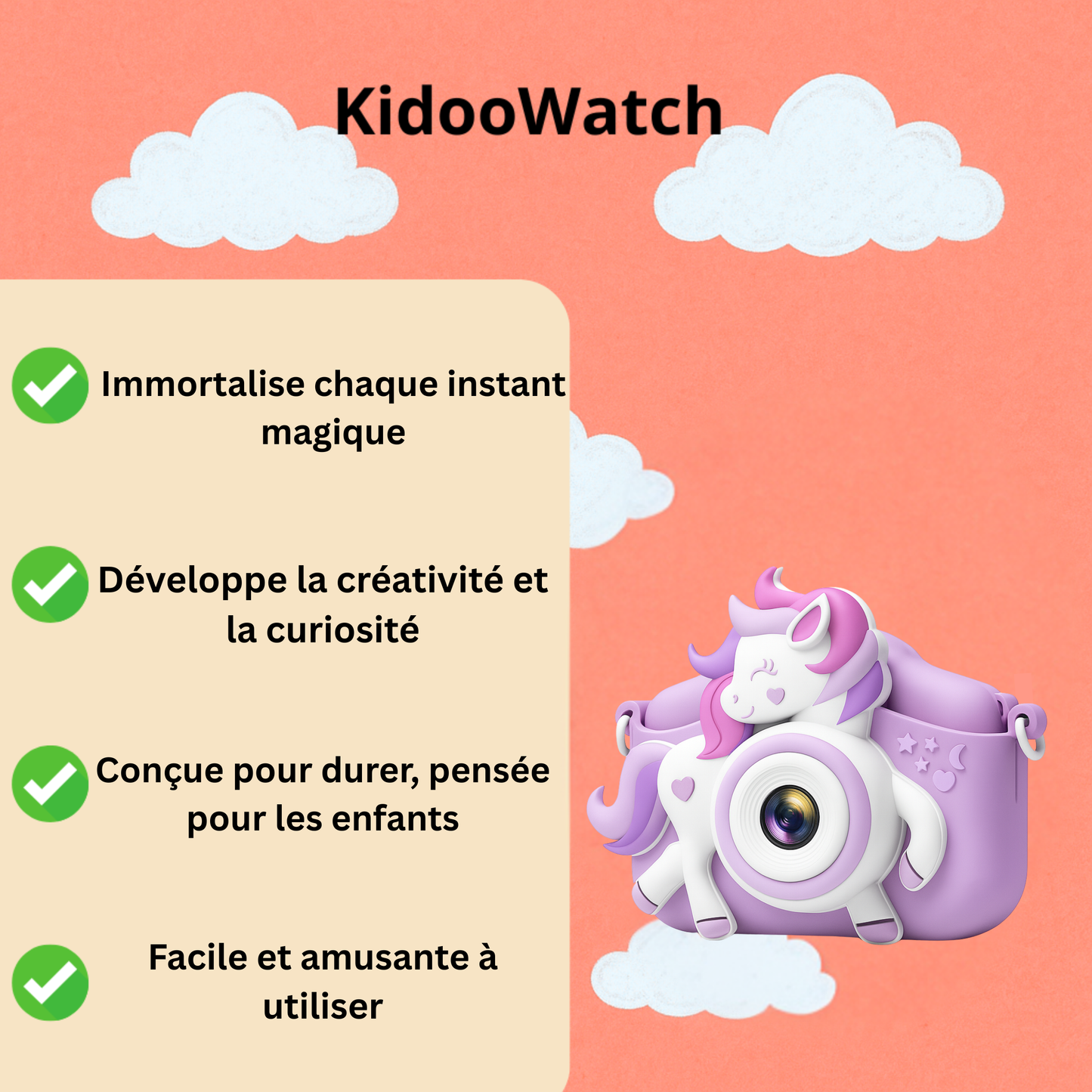 Appareil Photo Numérique Fille – 1080P HD + Carte mémoire 32 Go