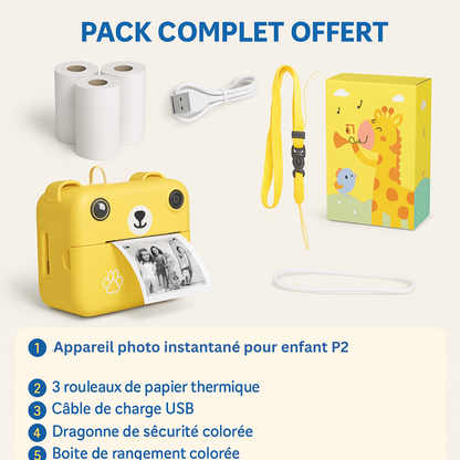 Appareil Photo Instantané Enfant 1080P – Objectif Rotatif 180°