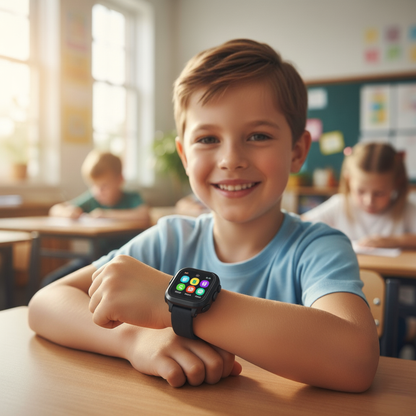 Montre connectée Noir enfant 4G - 1000mAh – GPS , appel vidéo  | KidooWatch™