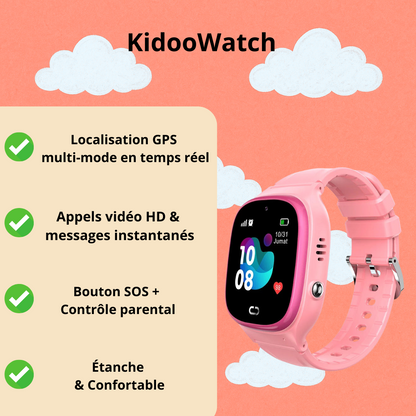 Montre connectée Fille 2G avec SOS & Mode école | KidooWatch™