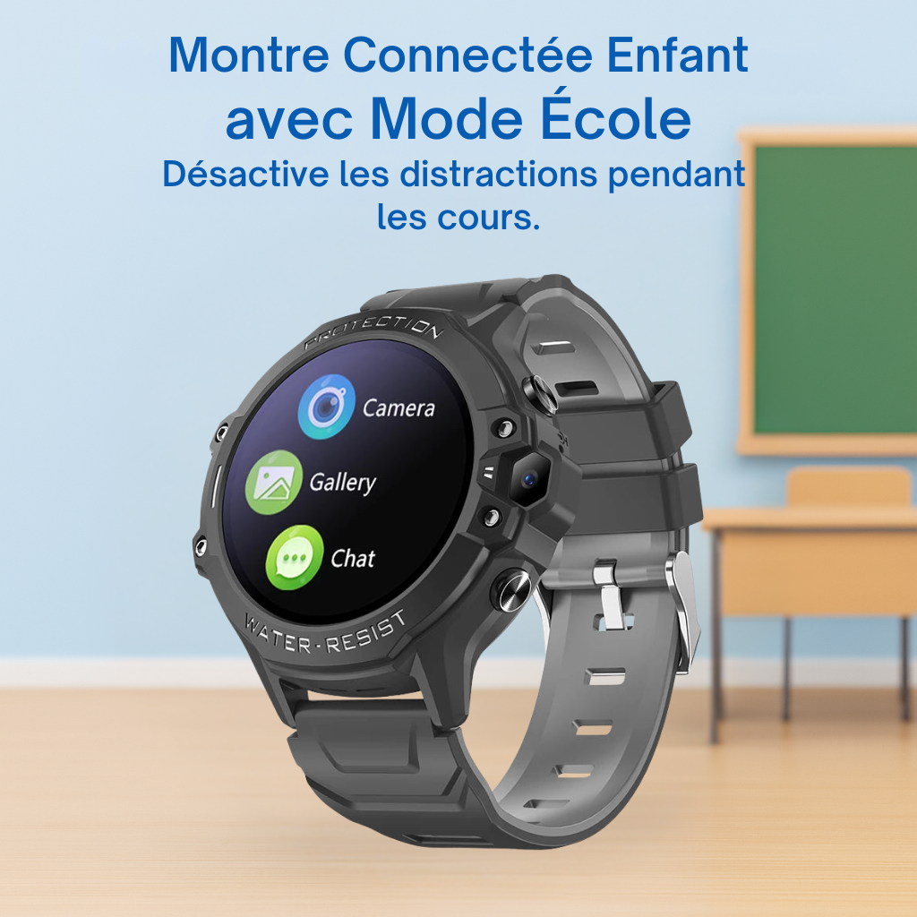 Montre Connectée Garçon 4G ronde – GPS WiFi, appel vidéo & SOS | KidooWatch™