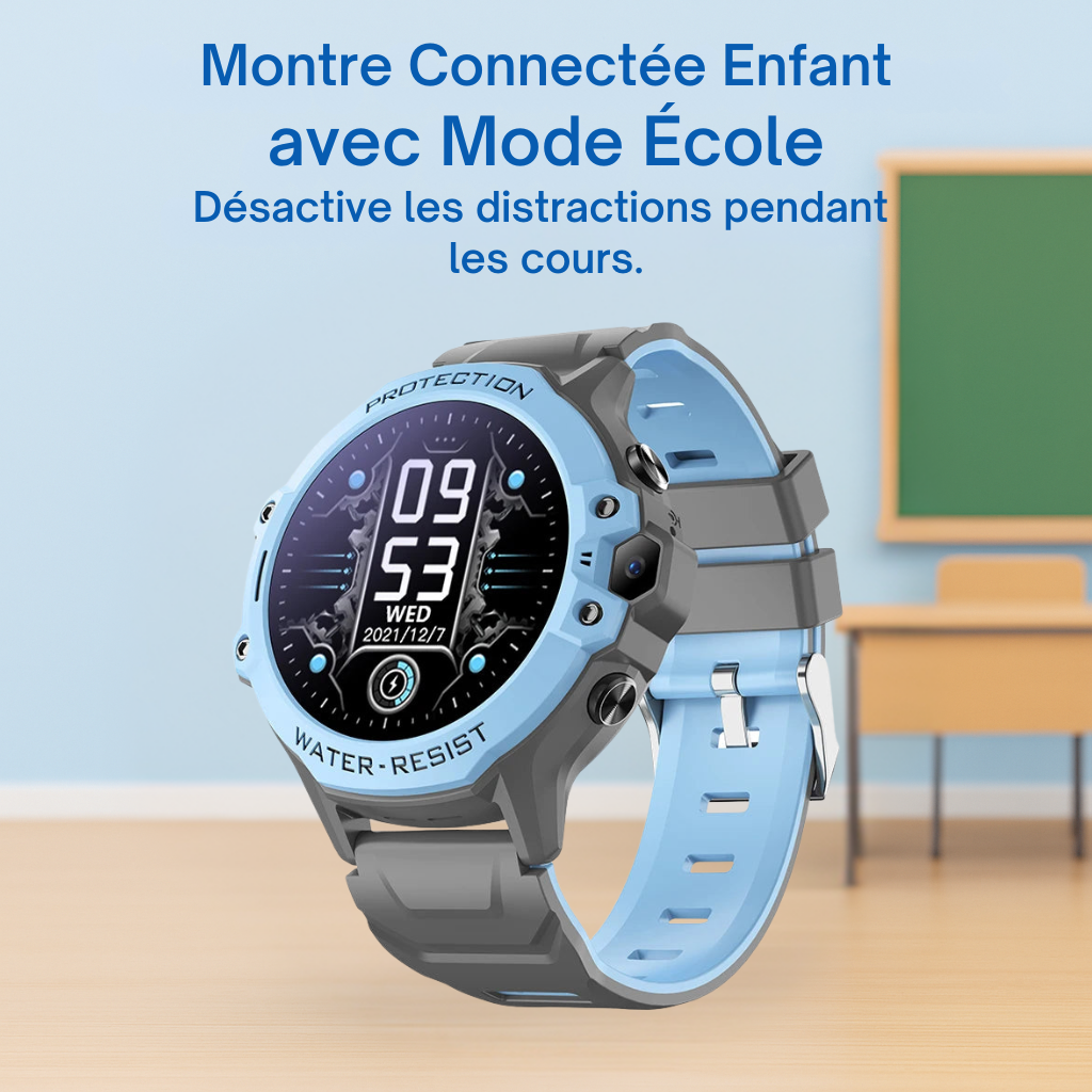 Montre Connectée Enfant 4G ronde – GPS WiFi, appel vidéo & SOS | KidooWatch™