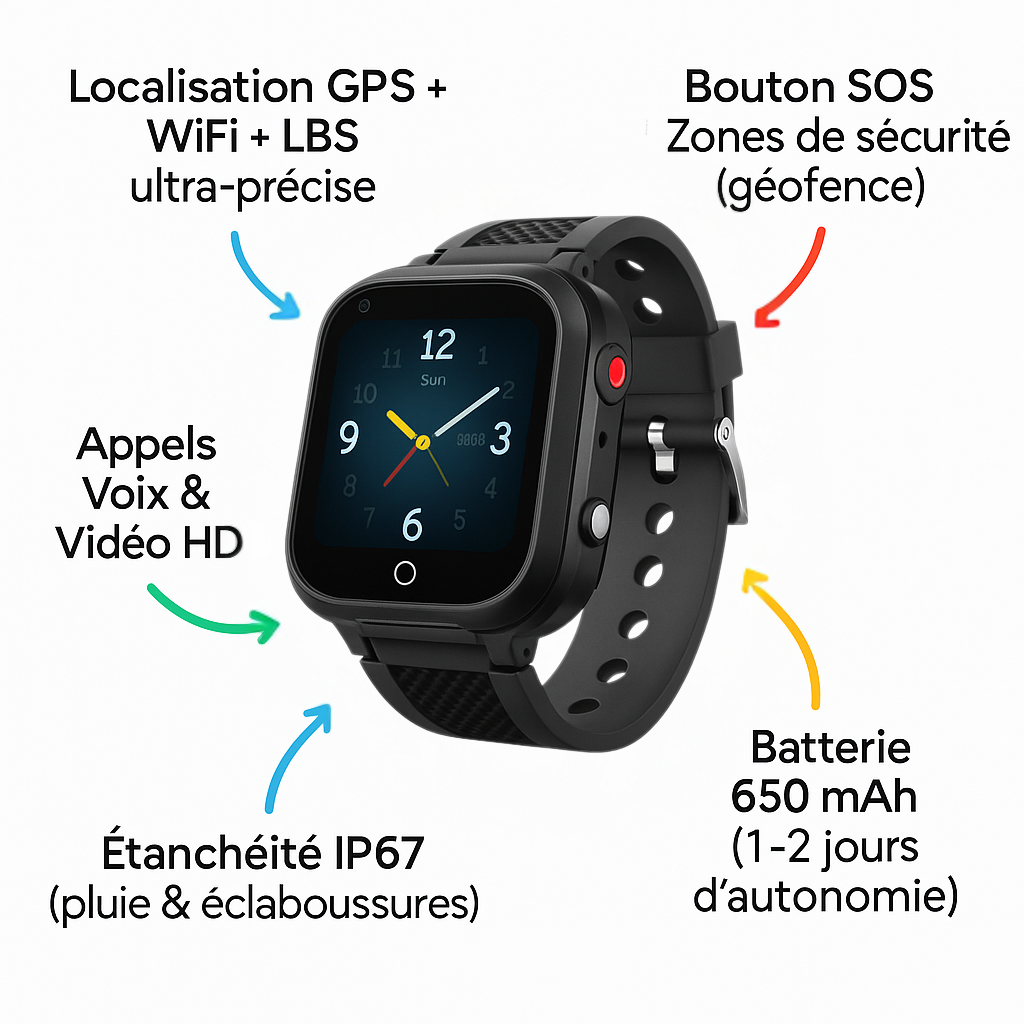 Montre Connectée Enfant 4G Avec Boîtier En  Alliage – GPS , Appel Vidéo | KidooWatch™