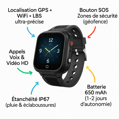 Montre Connectée Enfant 4G Avec Boîtier En  Alliage – GPS , Appel Vidéo | KidooWatch™