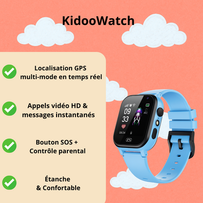 Montre Connectée Enfant 5G Bleu  – GPS, SOS & Appel vidéo | KidooWatch™
