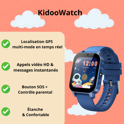 Montre Connectée Garçon éducative – 30 jeux, Histoires & Lampe torche | KidooWatch™