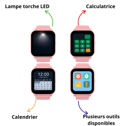 Montre Connectée Fille éducative – 30 jeux, Histoires & Lampe torche| KidooWatch™