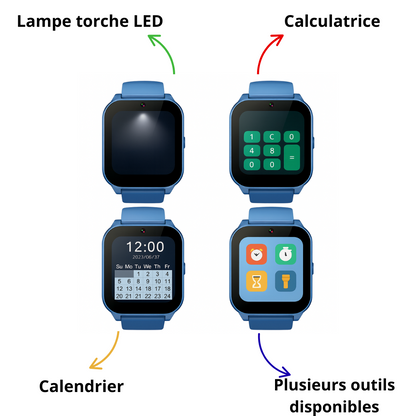 Montre Connectée Garçon éducative – 30 jeux, Histoires & Lampe torche | KidooWatch™