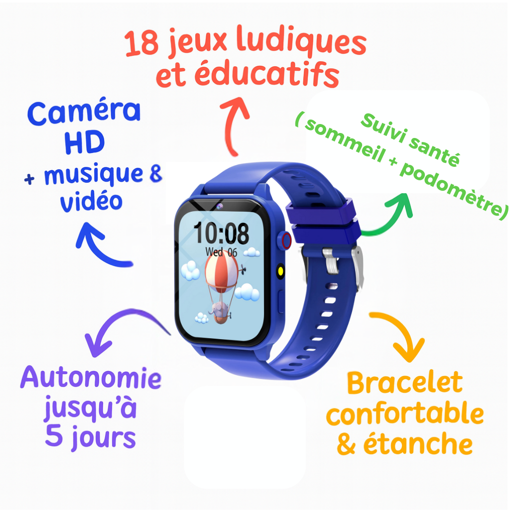 Montre connectée ludique pour garçon - 4 à 7 ans | KidooWatch™