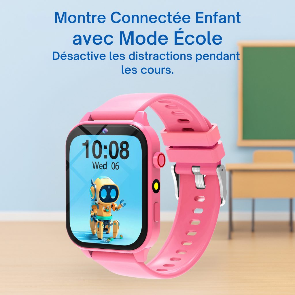 Montre connectée ludique Enfant Rose  - 4 à 7 ans | KidooWatch™