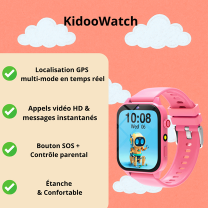 Montre connectée ludique Enfant Rose  - 4 à 7 ans | KidooWatch™