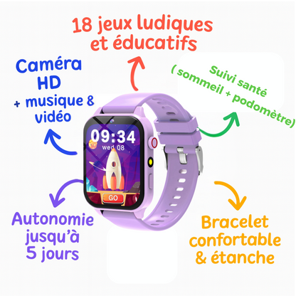 Montre connectée ludique pour Fille - 4 à 7 ans | KidooWatch™