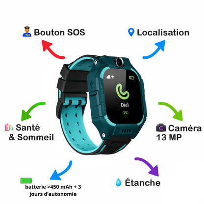 Montre connectée Garçon ludique – SOS, appel vidéo | KidooWatch™