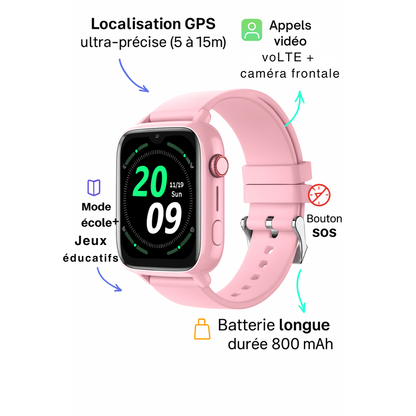 Montre Connectée  Fille 4G – GPS Précis, Appel Vidéo| KidooWatch™