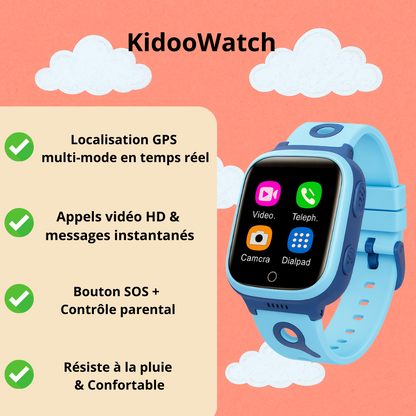 Montre connectée enfant 4G 1000mAh – GPS , appel vidéo  | KidooWatch™